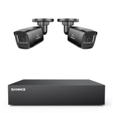 5MP 8-Channel Wired Security DVR System with 2pcs 2MP Outdoor Bullet CCTV Cameras, Smart Human / Vehicle / Motion Detection